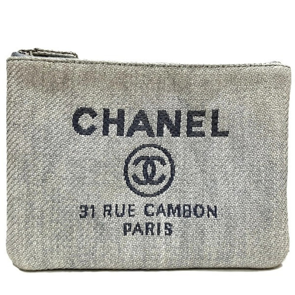 Chanel Deauville Handbag Pouch Raffia Brand Accessories Women's